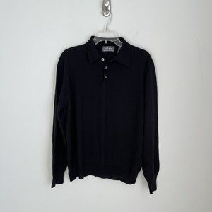 Lord & Taylor Exclusively For You Black 100% Wool Sweater Made in Italy